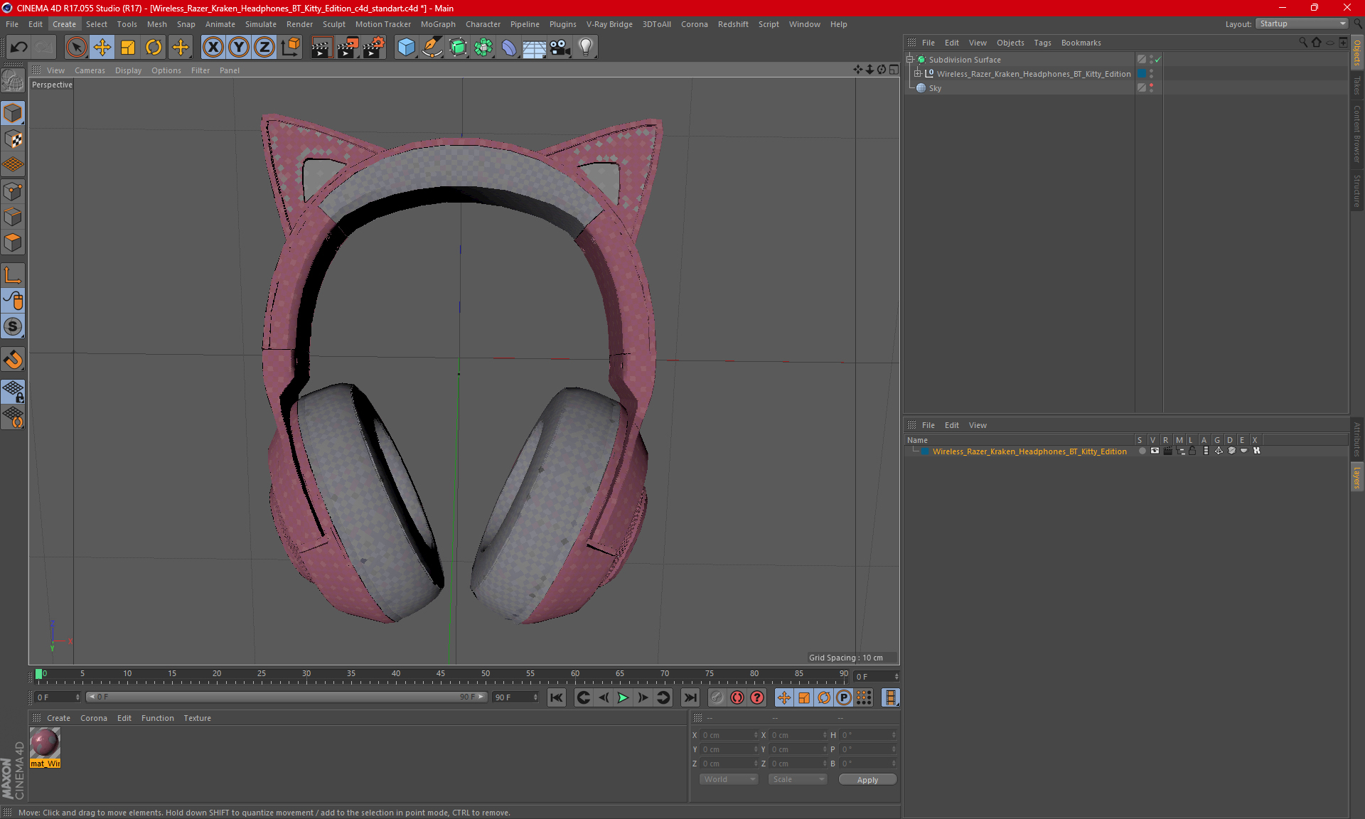 Wireless Razer Kraken Headphones BT Kitty Edition 3D model