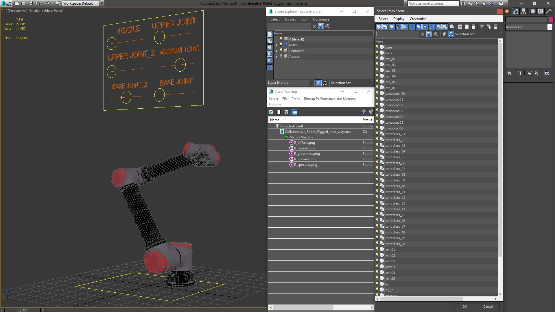 3D Collaborative Robot Rigged
