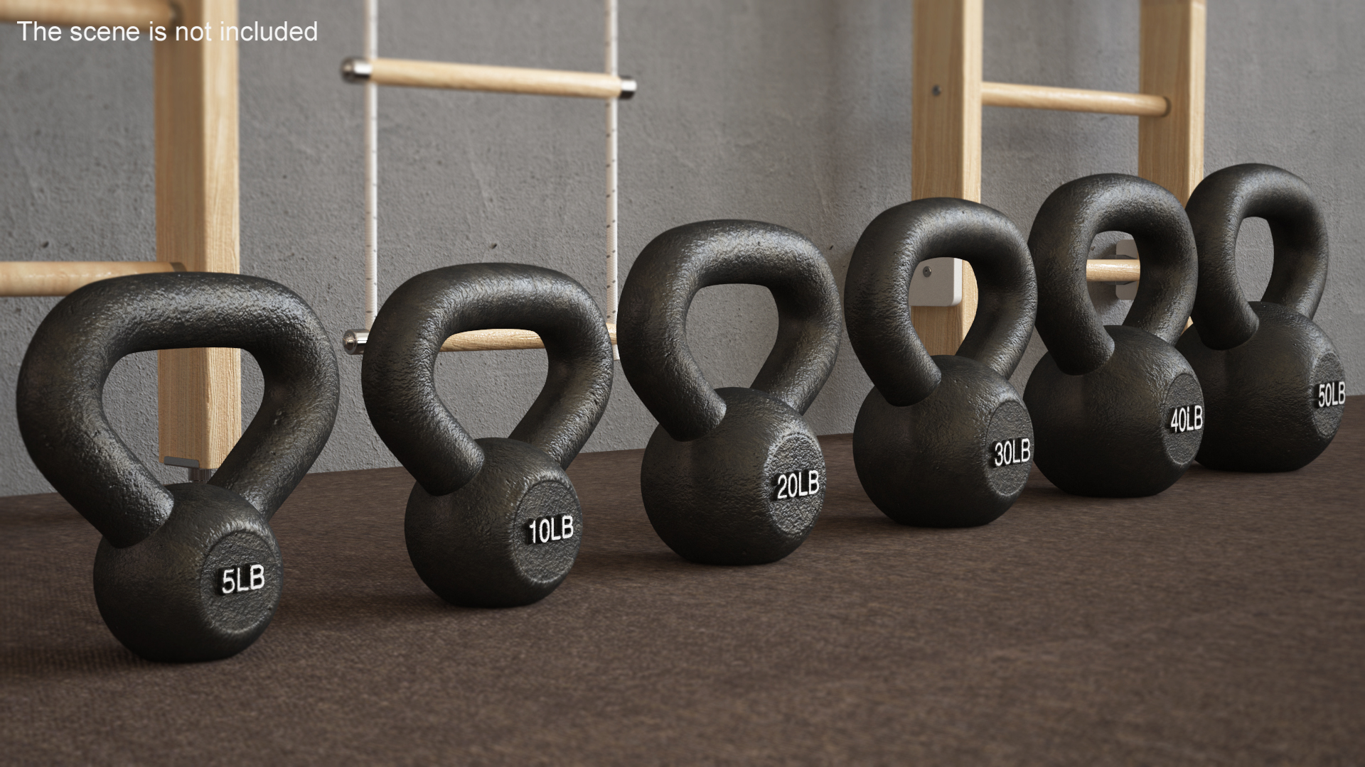 3D Solid Cast Iron Kettlebell Weights Set 5-50lbs