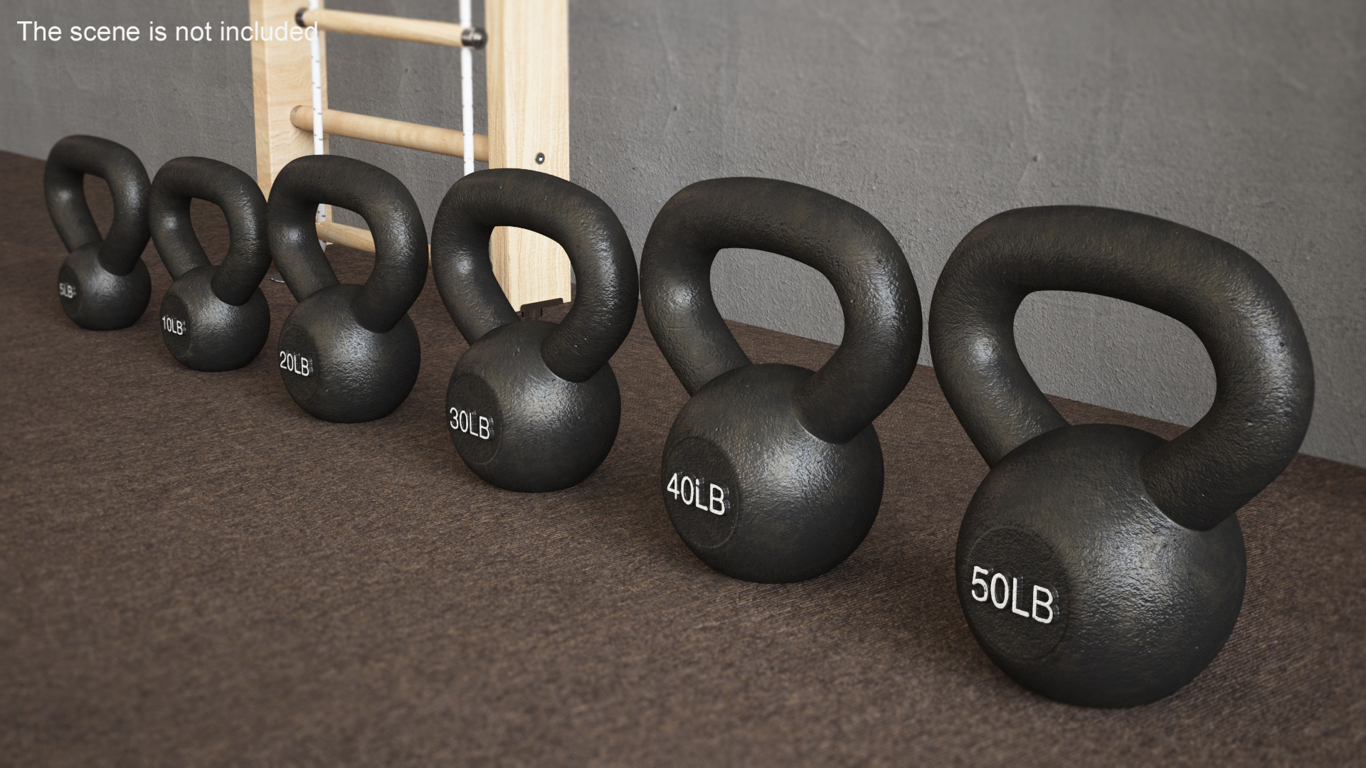 3D Solid Cast Iron Kettlebell Weights Set 5-50lbs