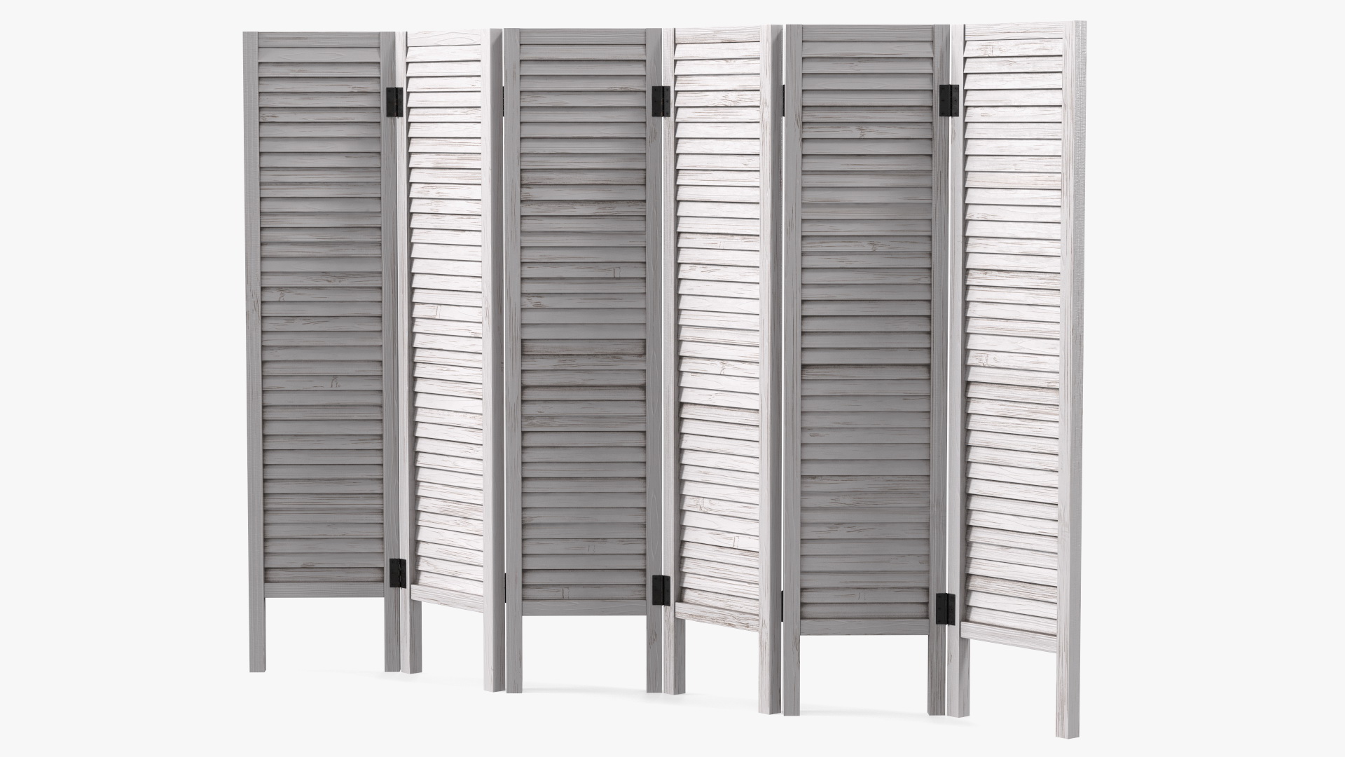 Folding Wood Room Divider Screen 3D