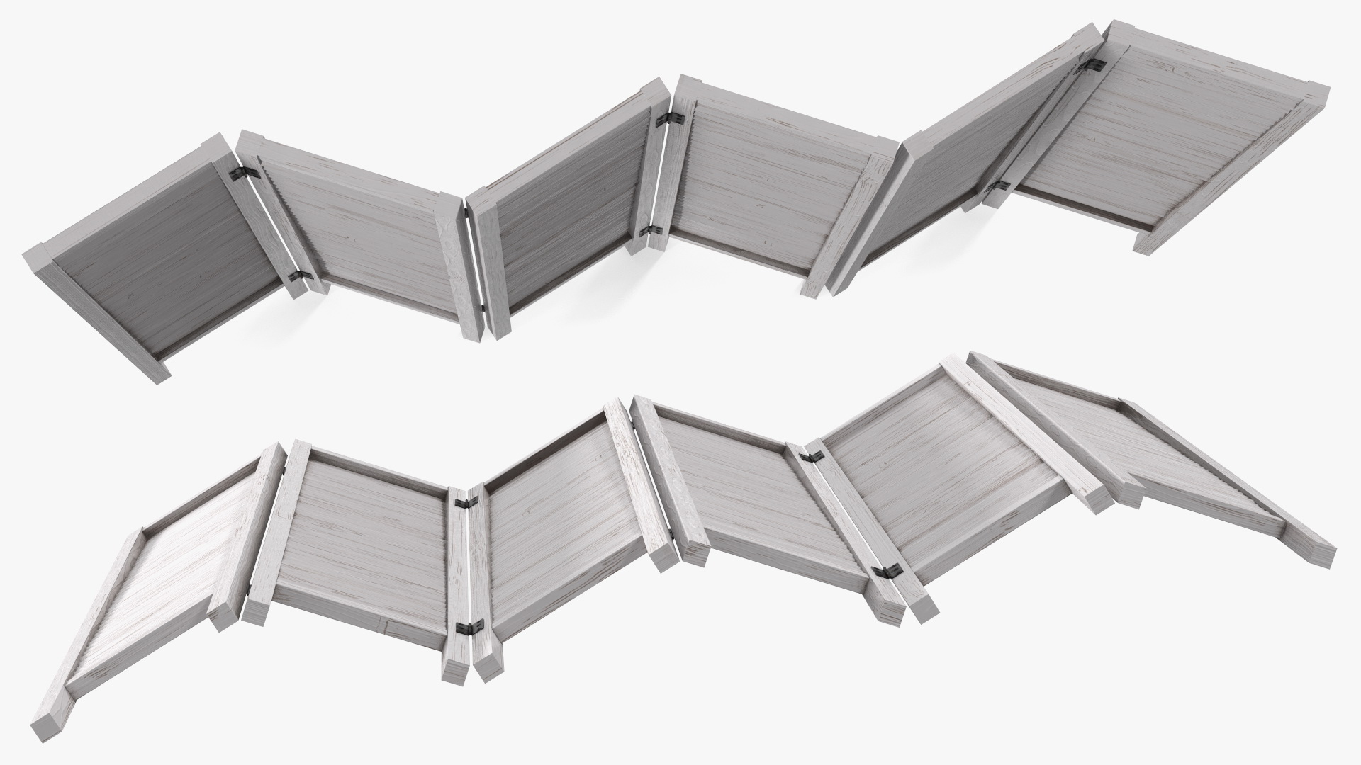 Folding Wood Room Divider Screen 3D