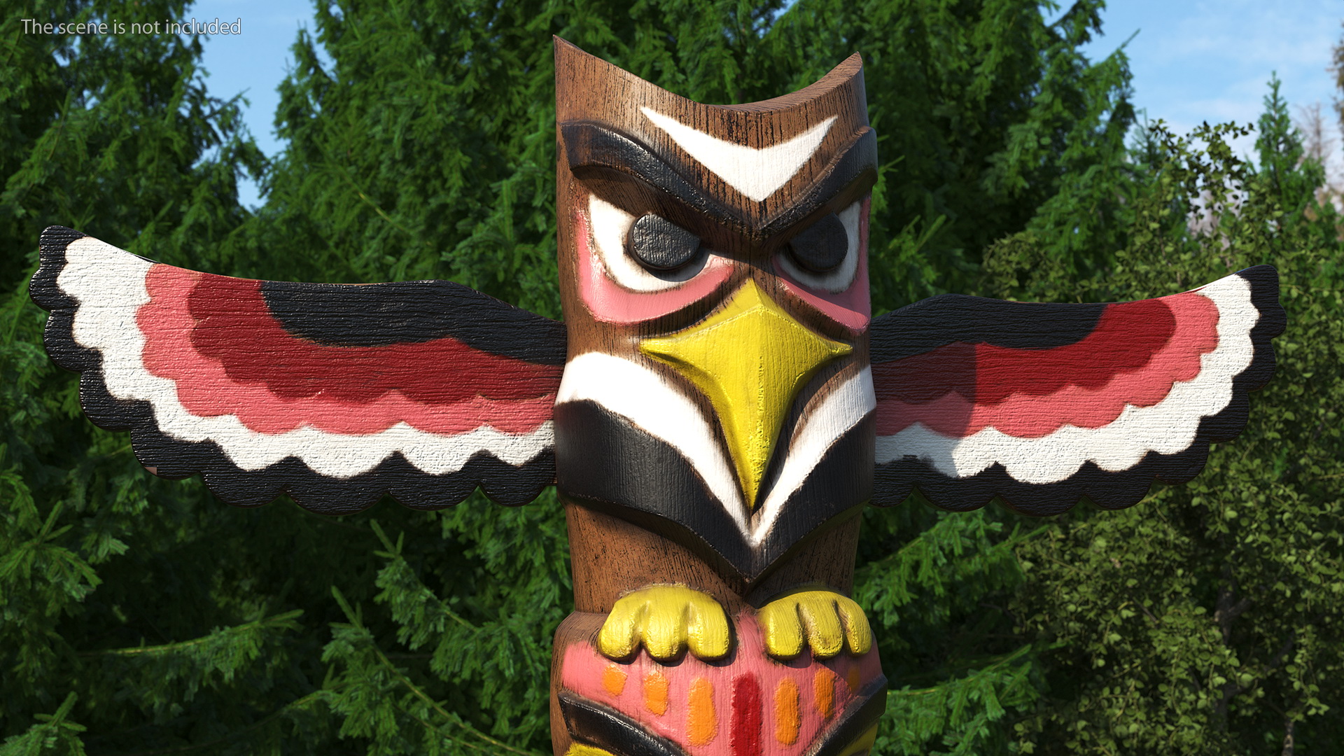 3D Colorful Wooden Totem Pole