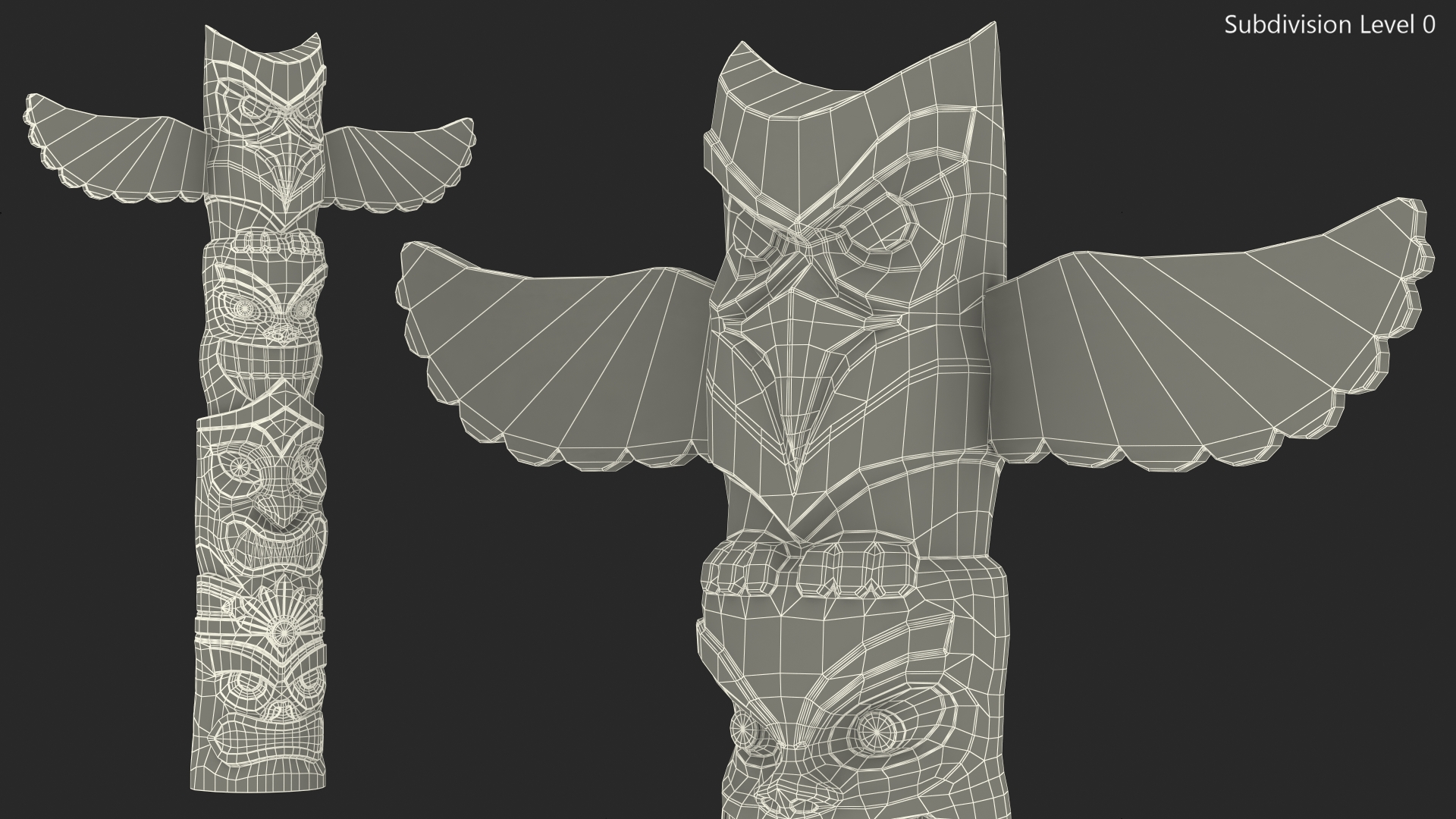 3D Colorful Wooden Totem Pole