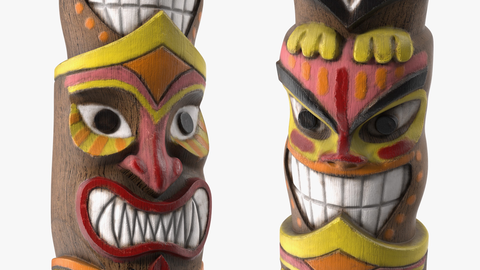 3D Colorful Wooden Totem Pole