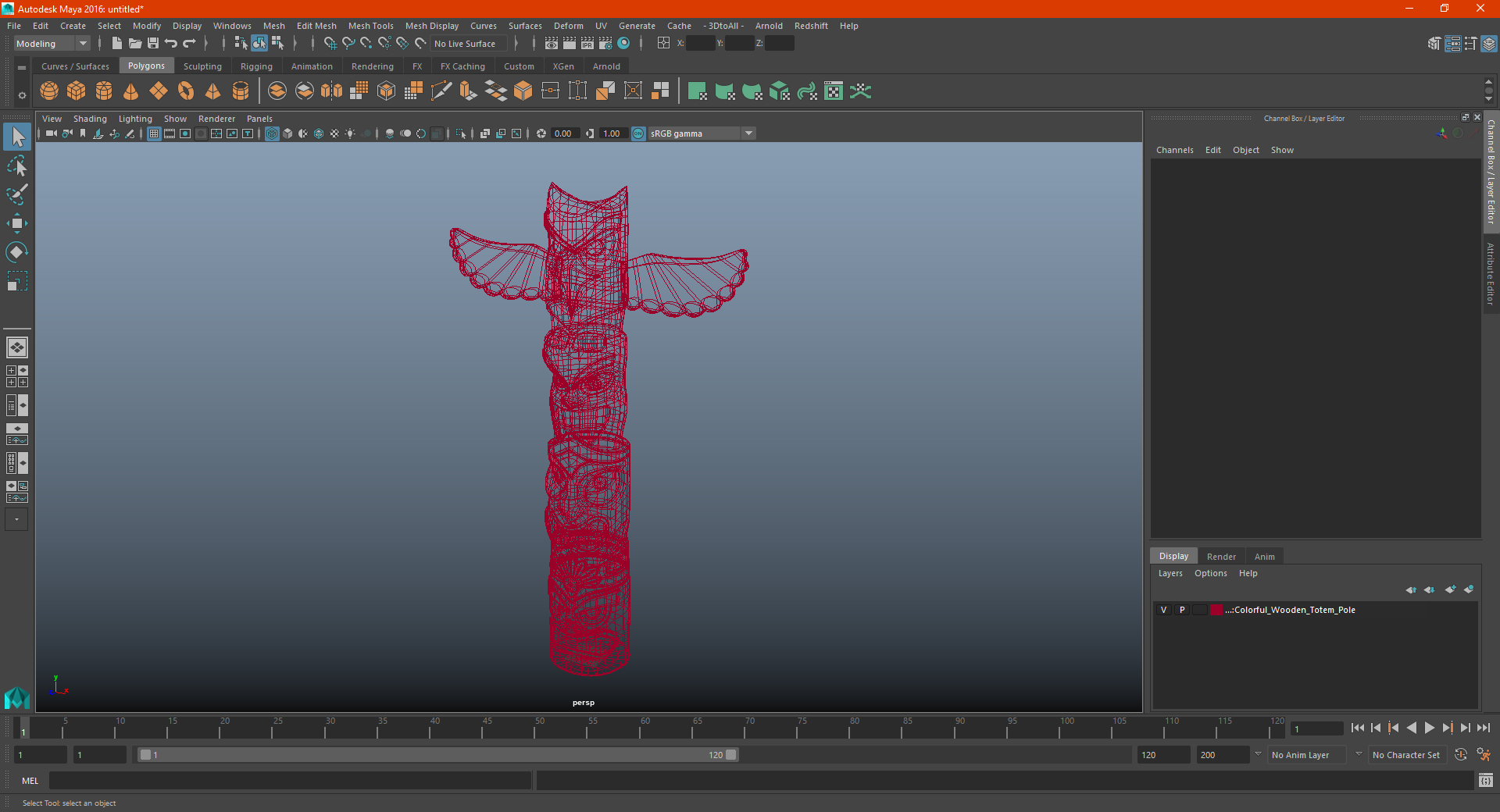 3D Colorful Wooden Totem Pole