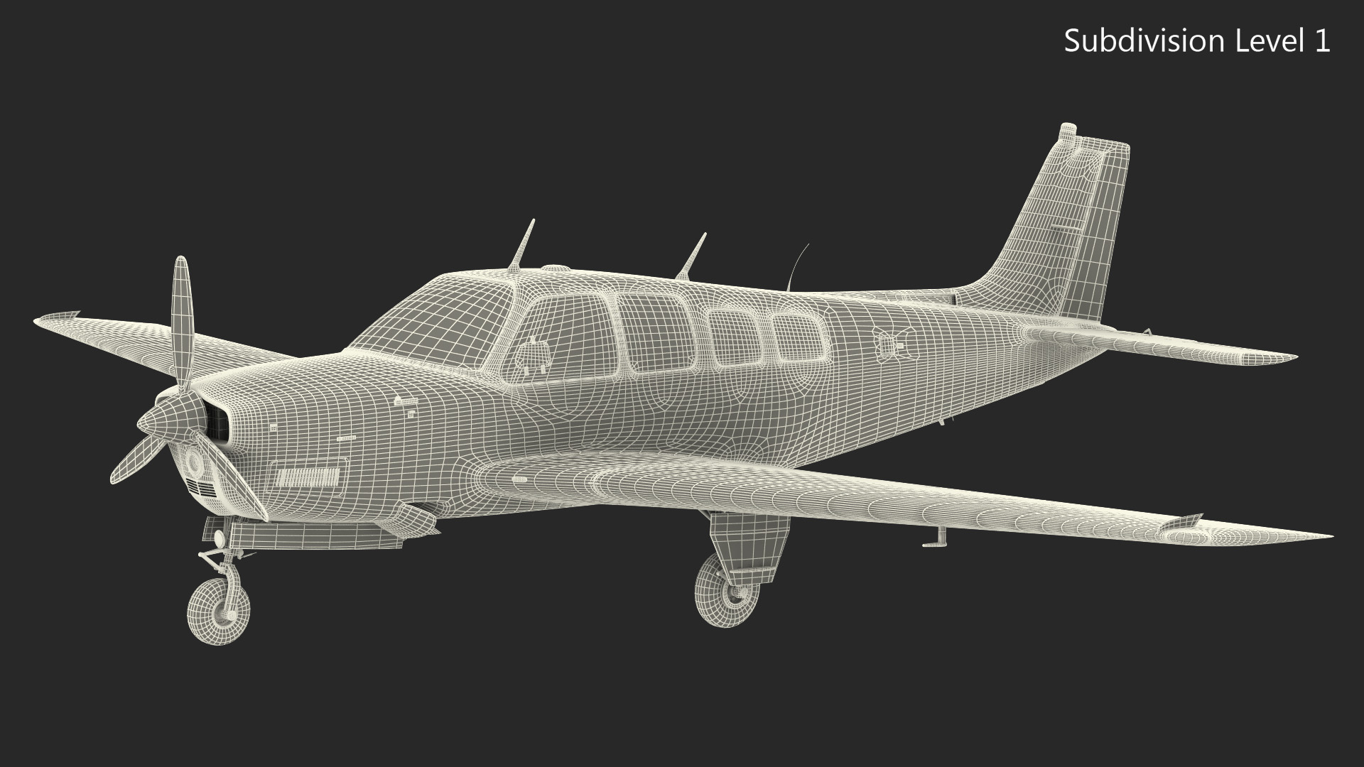 3D Light Civil Airplane Generic model