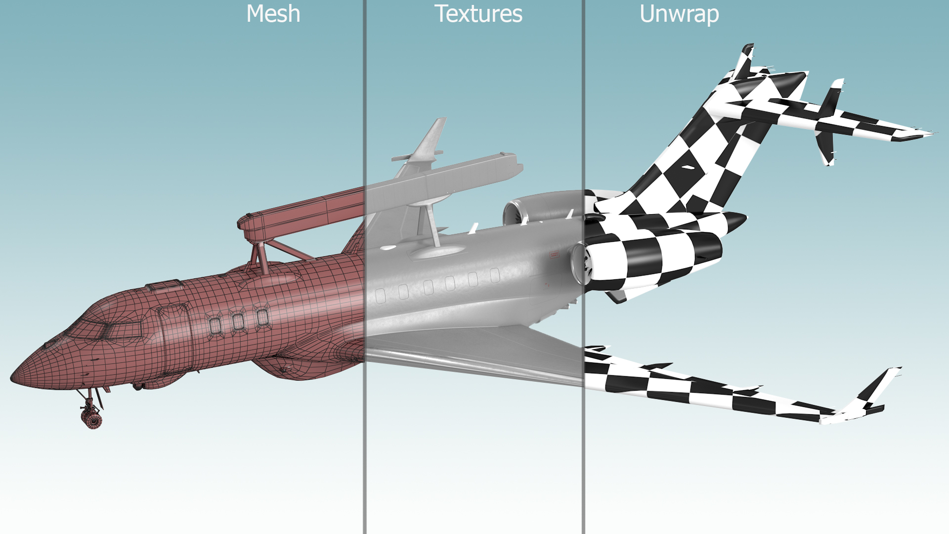 SAAB GlobalEye AEW Aircraft Simplified Interior 3D