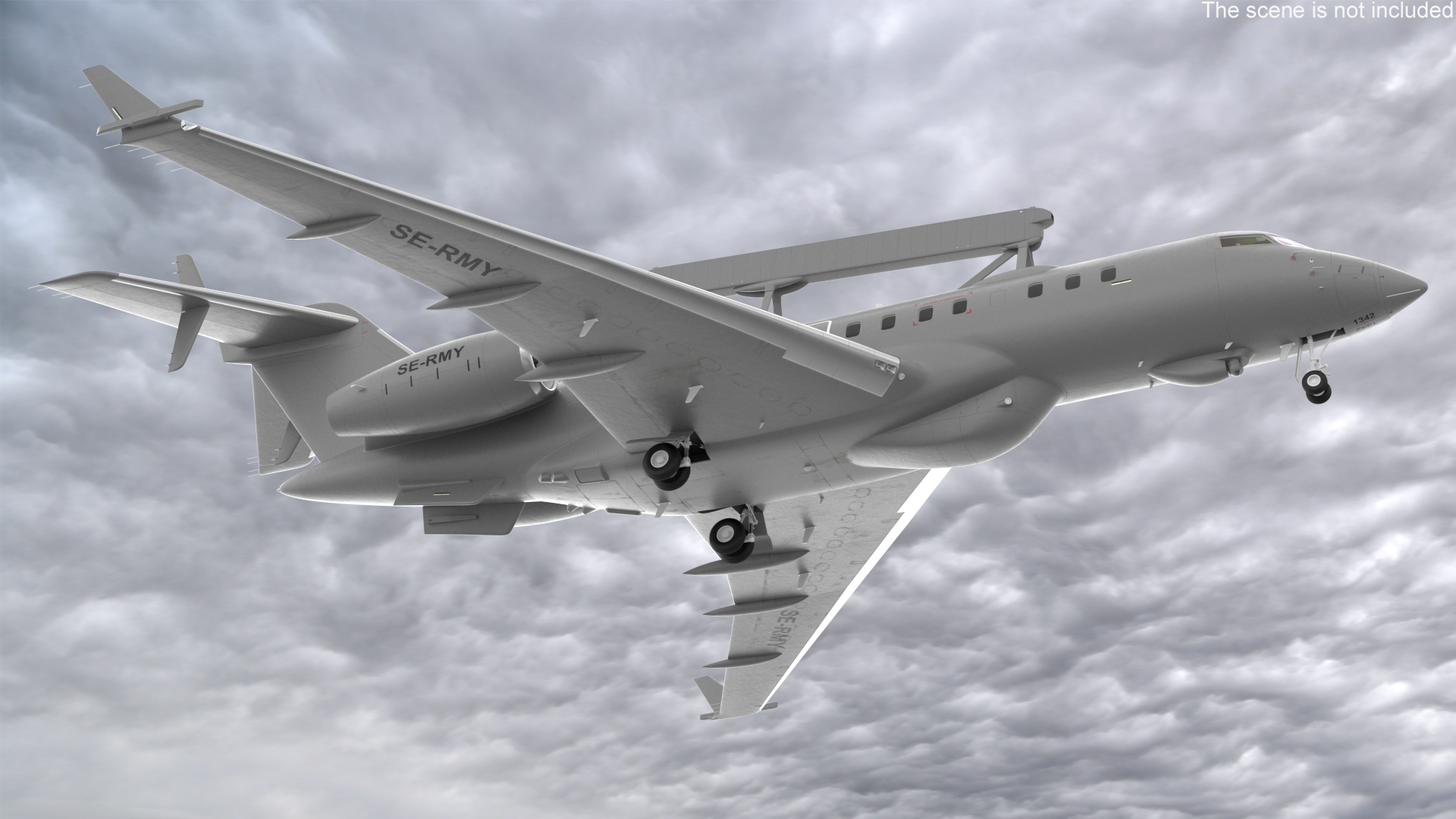 SAAB GlobalEye AEW Aircraft Simplified Interior 3D