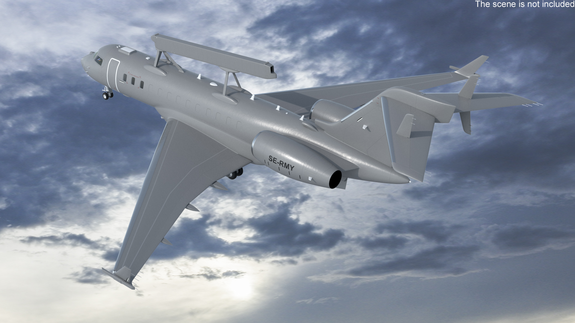 SAAB GlobalEye AEW Aircraft Simplified Interior 3D