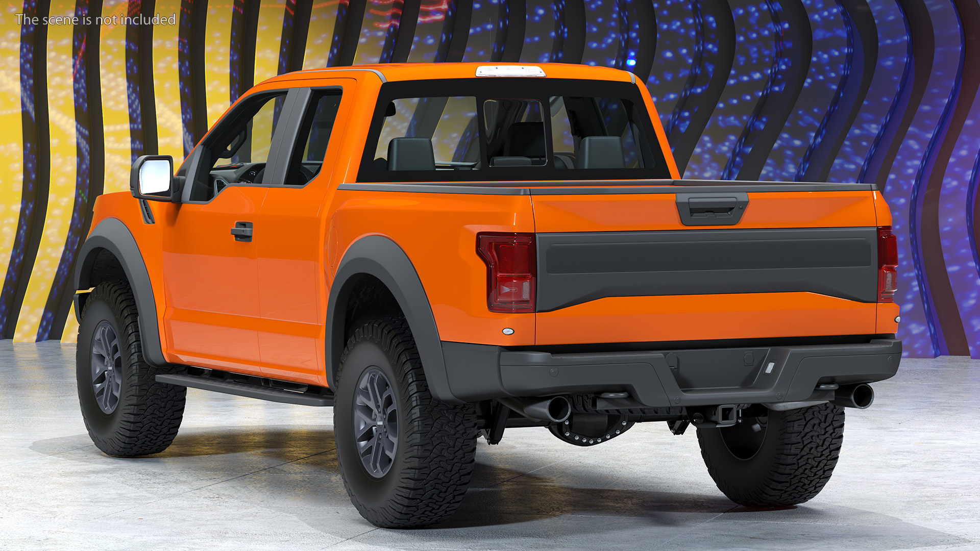 Orange Pickup Truck 3D model