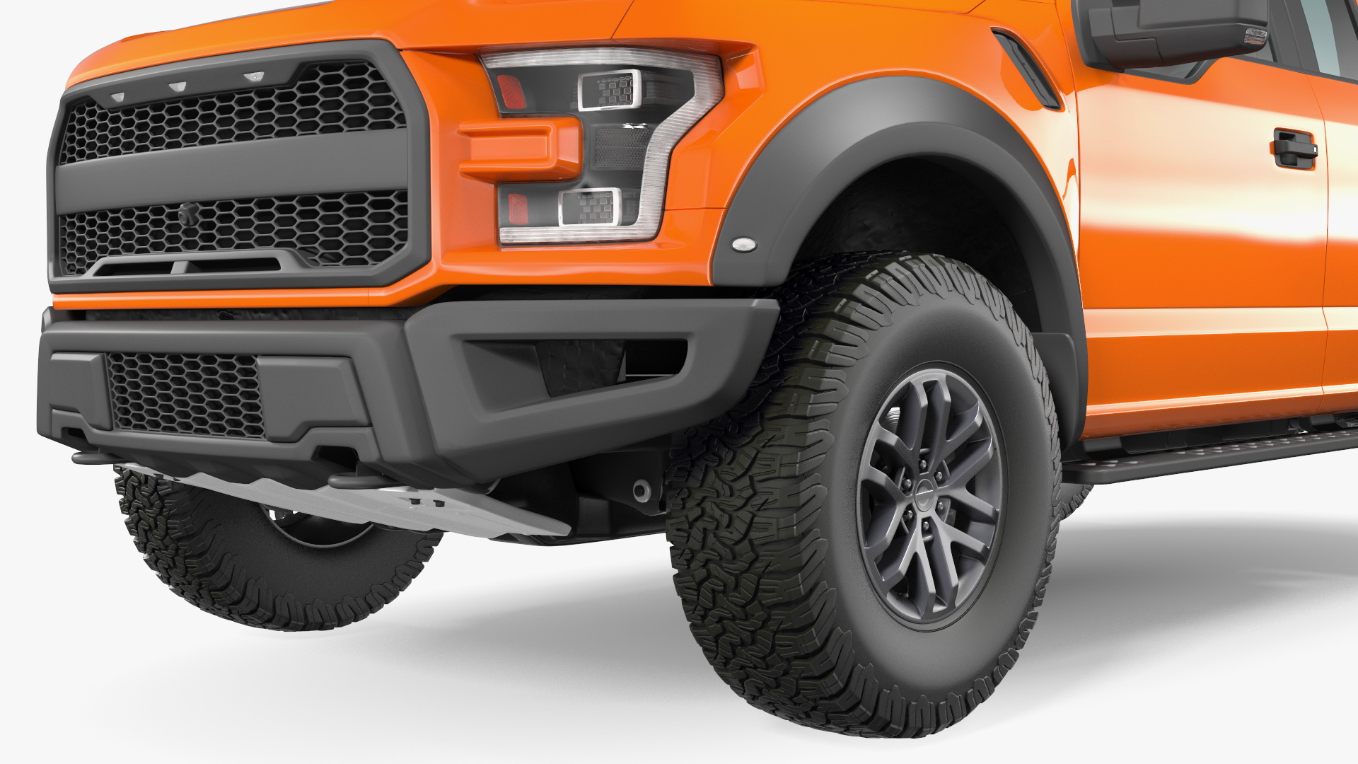 Orange Pickup Truck 3D model