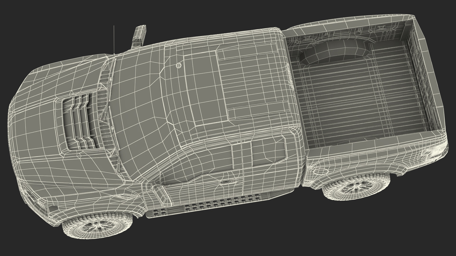 Orange Pickup Truck 3D model