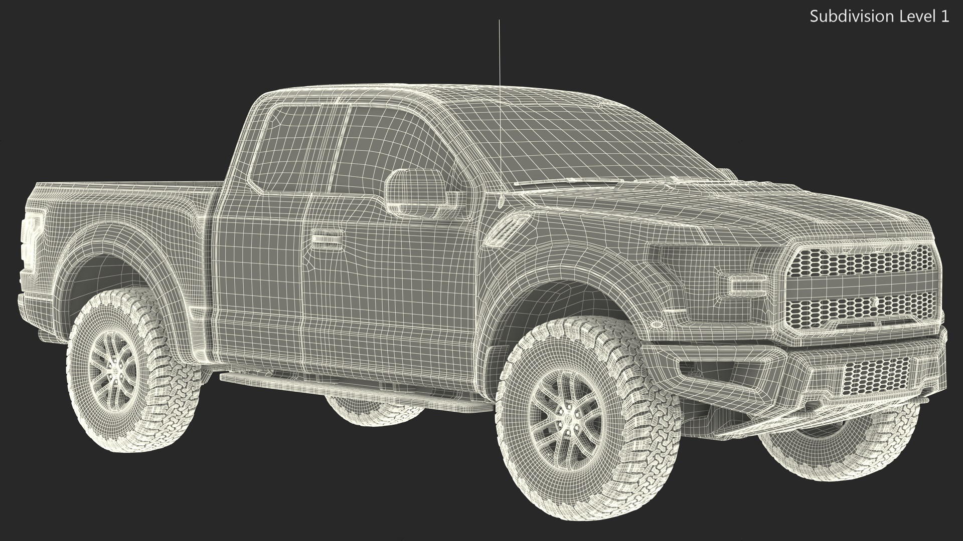 Orange Pickup Truck 3D model