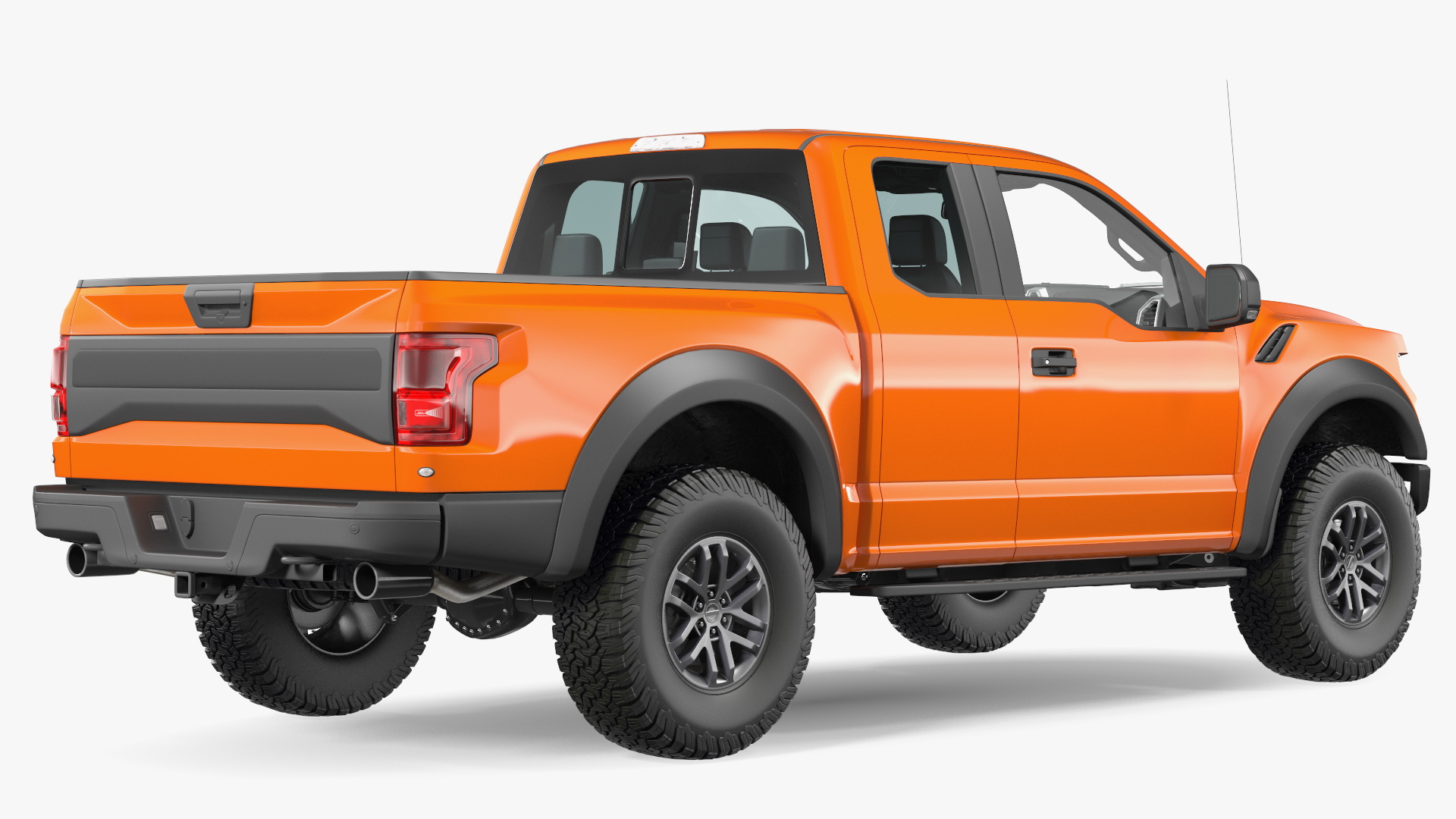 Orange Pickup Truck 3D model