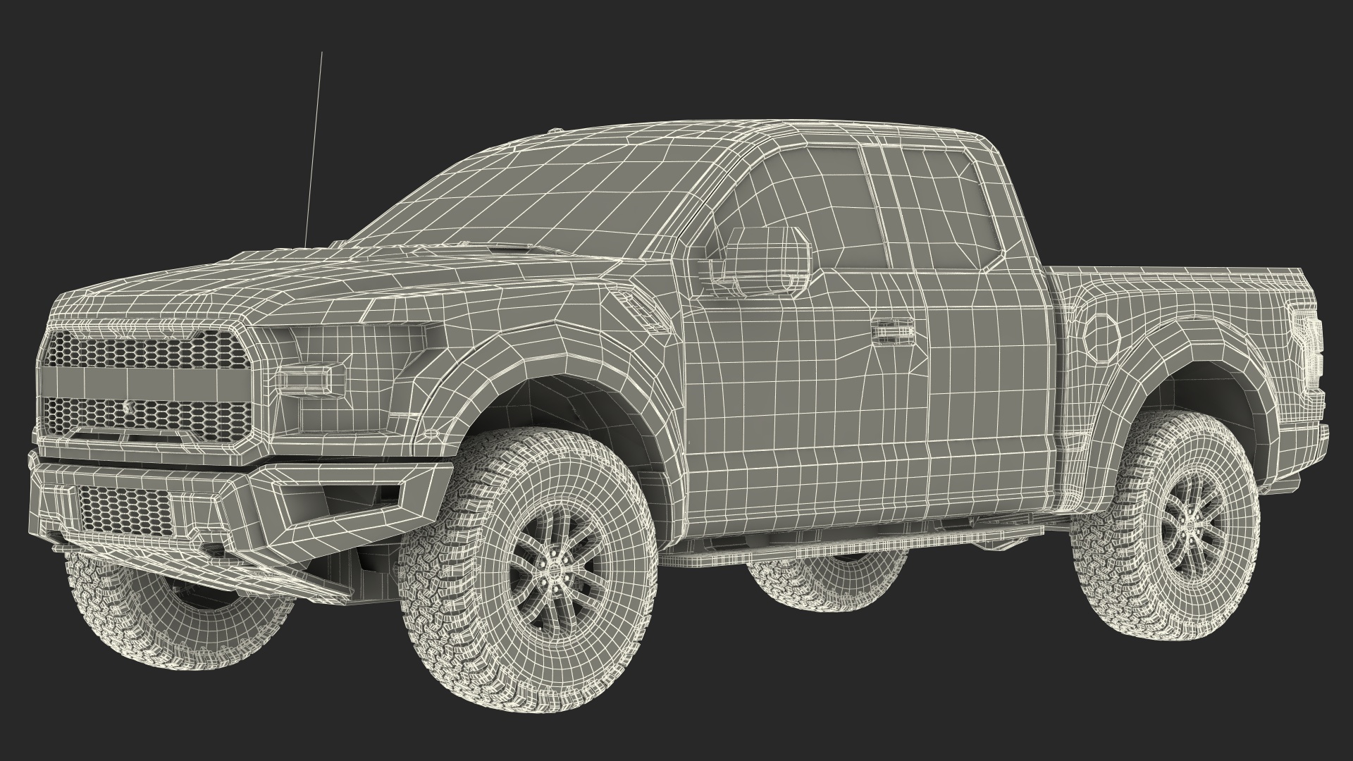 Orange Pickup Truck 3D model