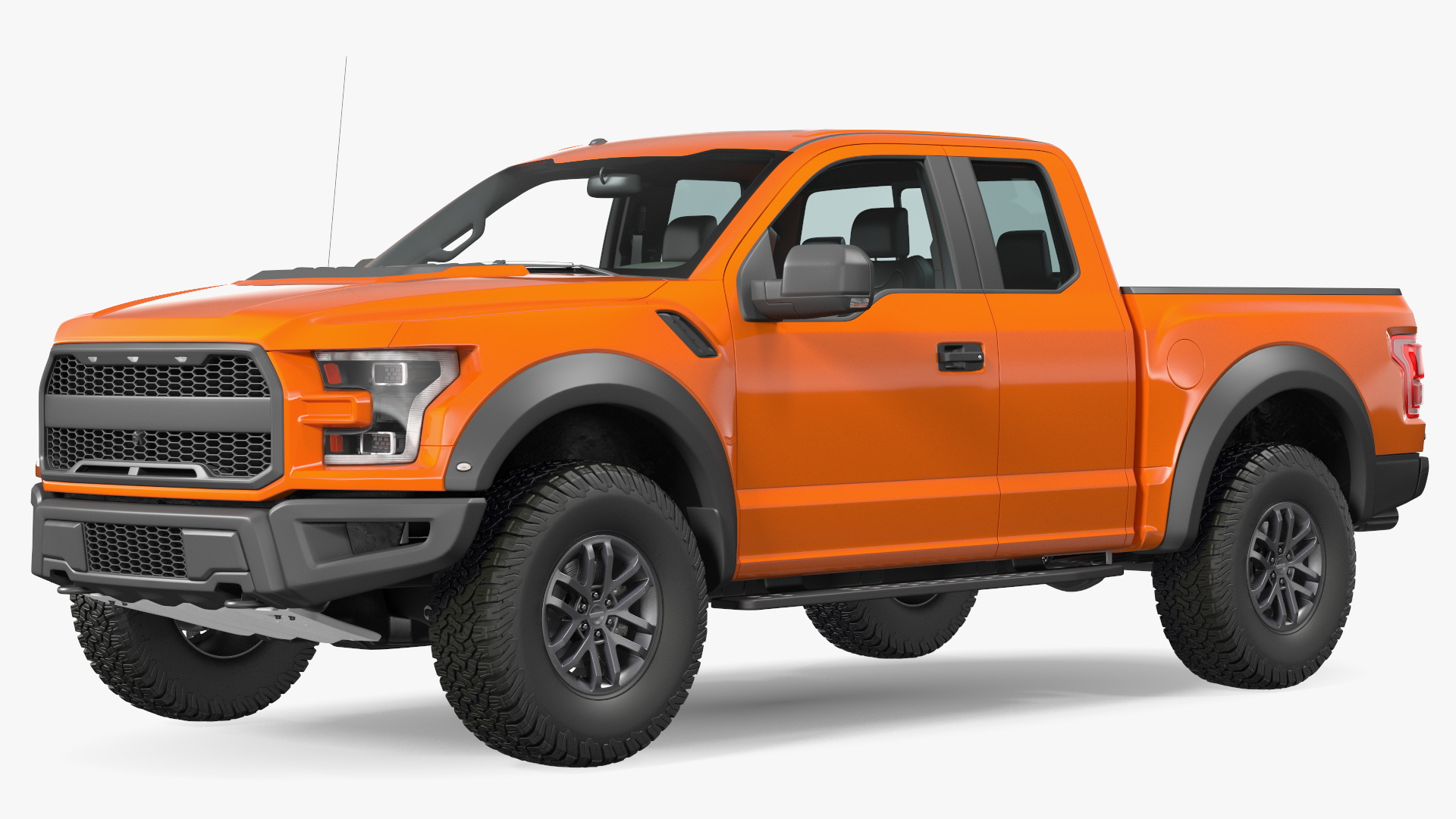 Orange Pickup Truck 3D model