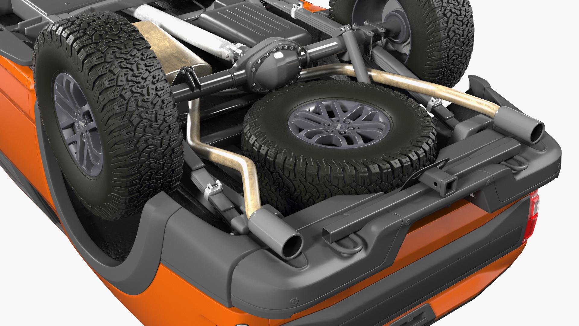 Orange Pickup Truck 3D model