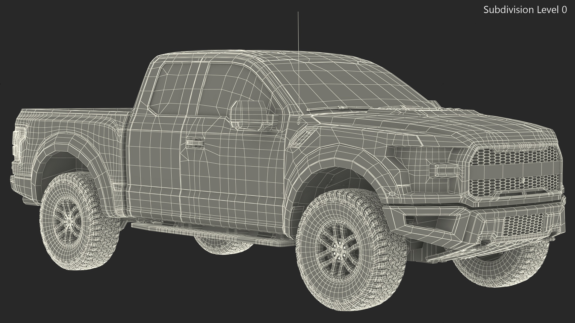 Orange Pickup Truck 3D model