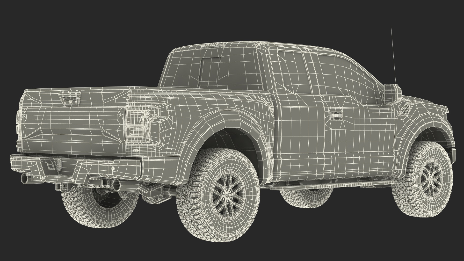 Orange Pickup Truck 3D model