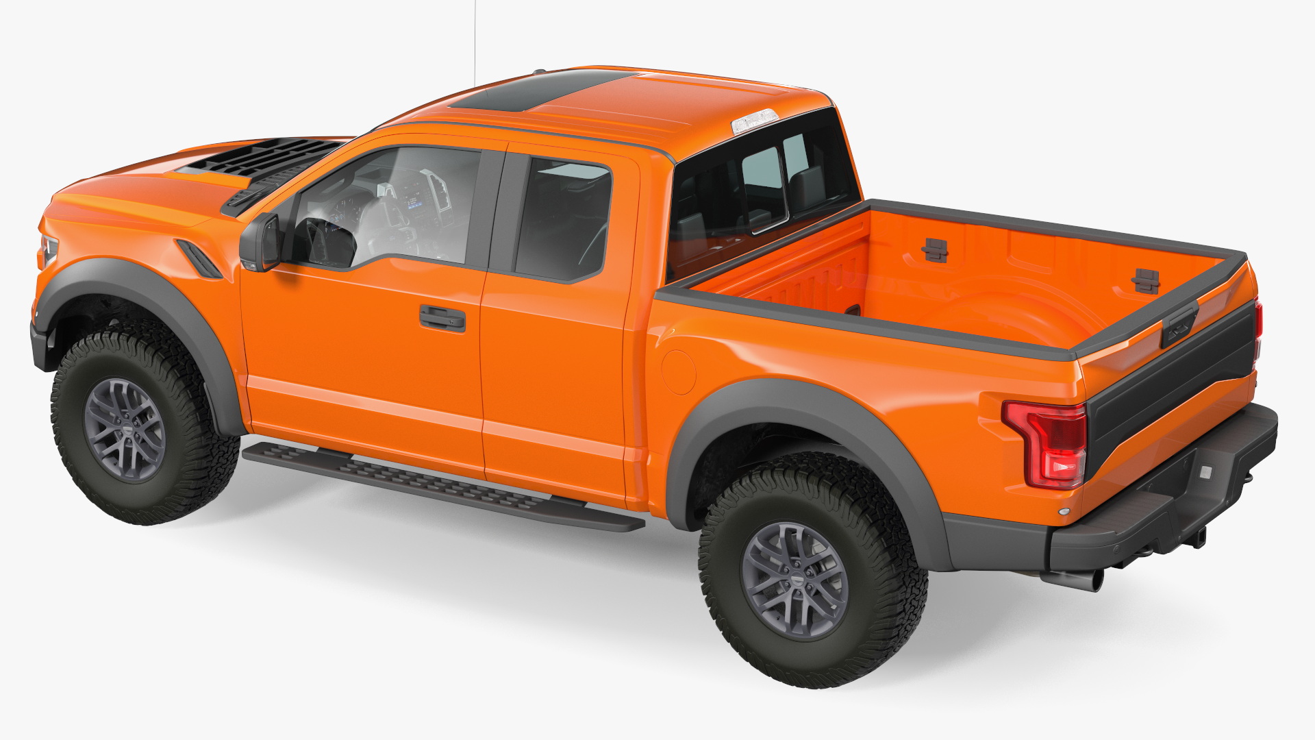 Orange Pickup Truck 3D model