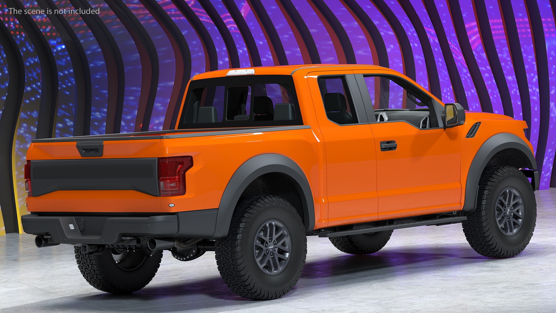 Orange Pickup Truck 3D model