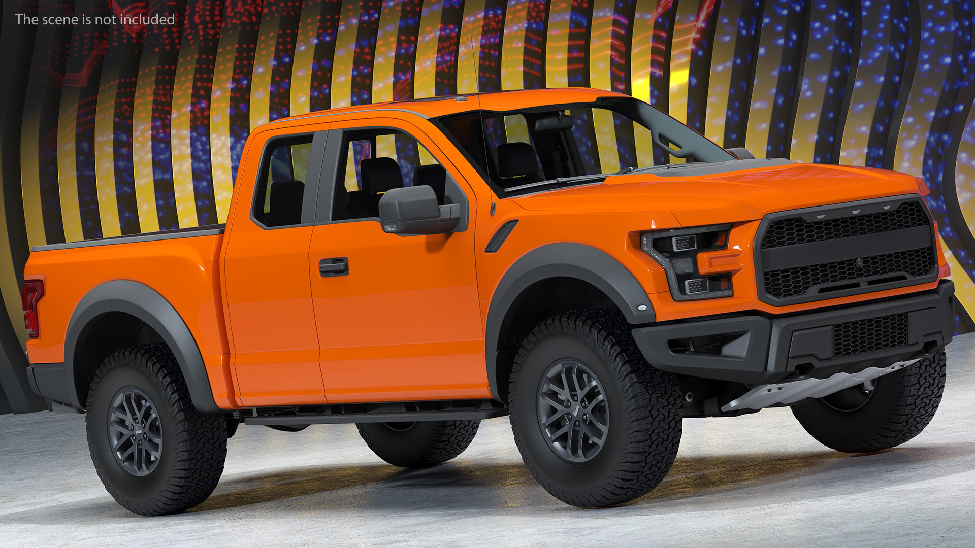Orange Pickup Truck 3D model