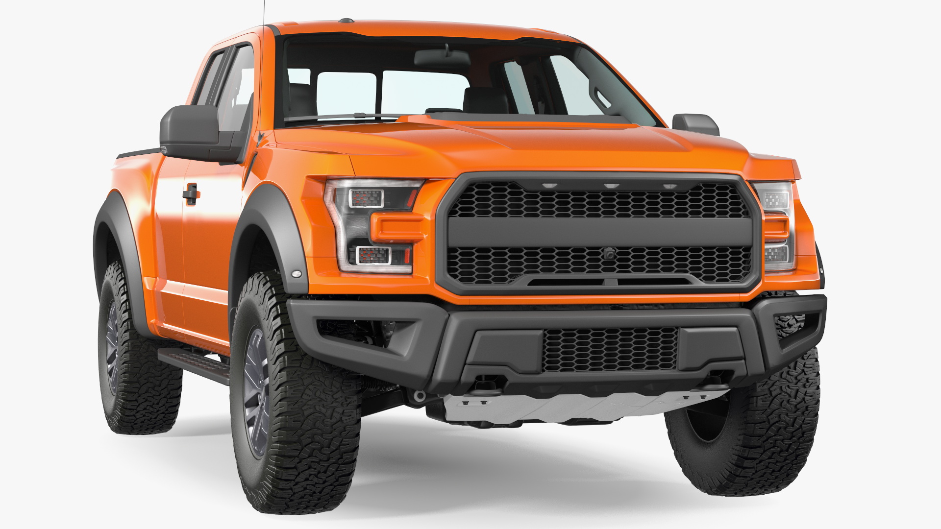Orange Pickup Truck 3D model