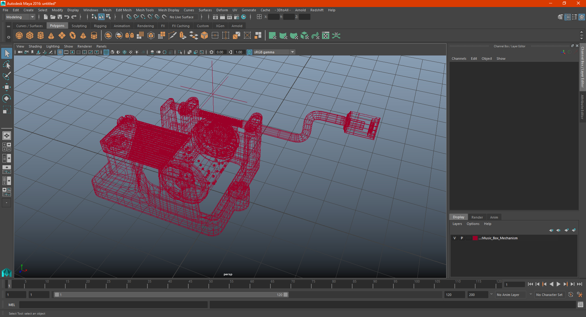 Music Box Mechanism 3D model