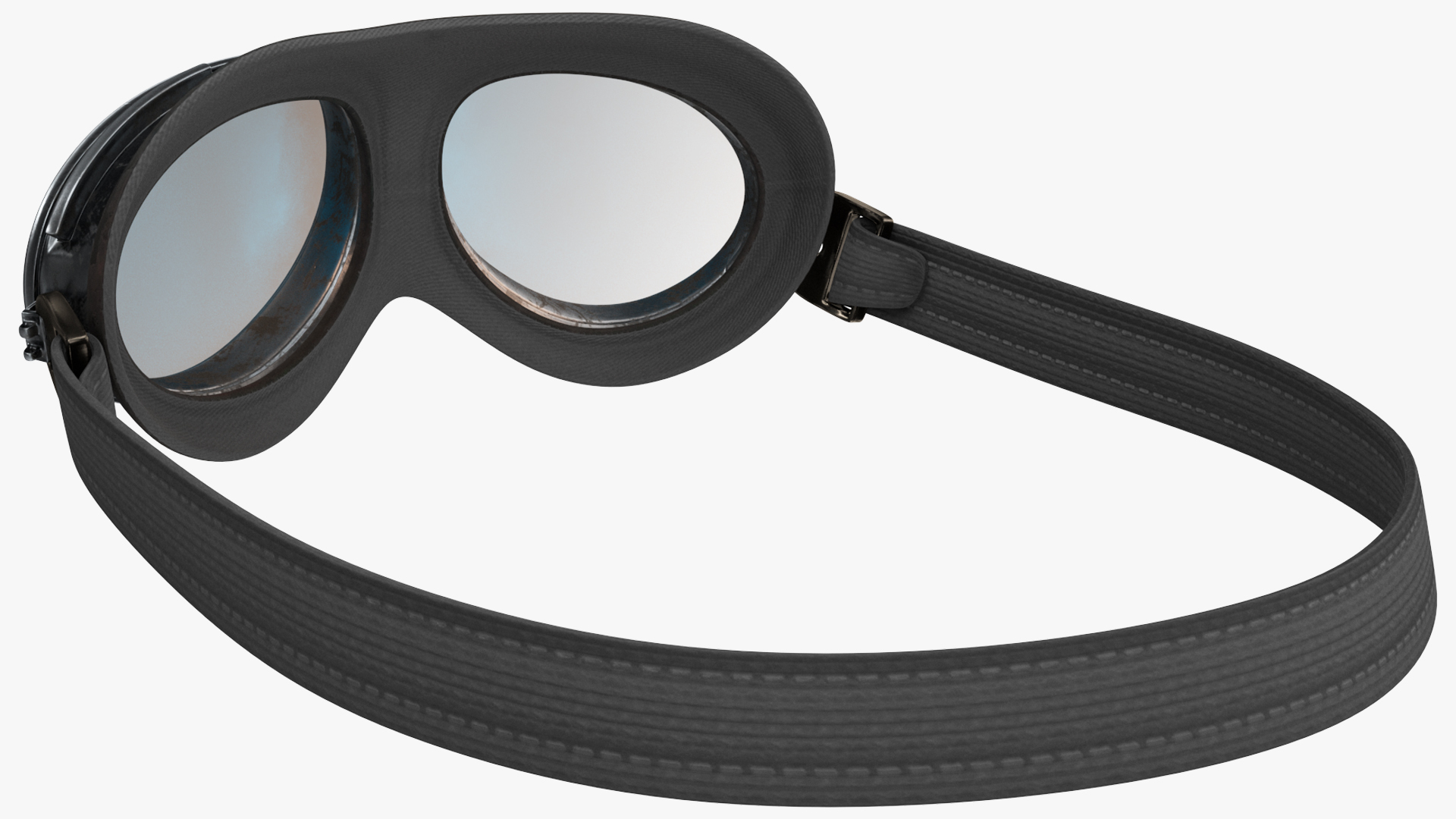 Pilot head with Helmet and Goggles 3D model