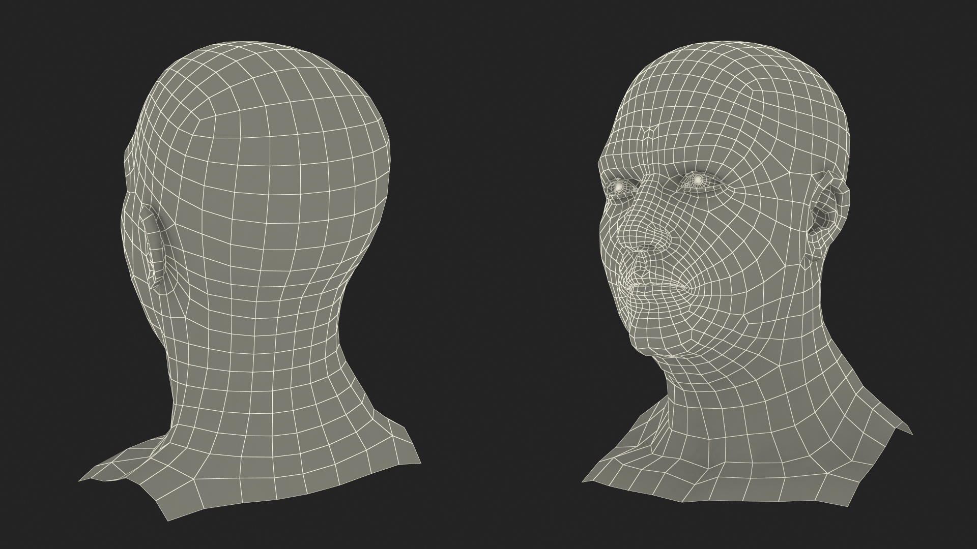Pilot head with Helmet and Goggles 3D model