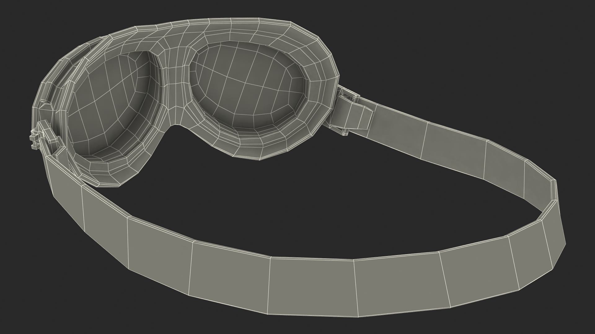 Pilot head with Helmet and Goggles 3D model