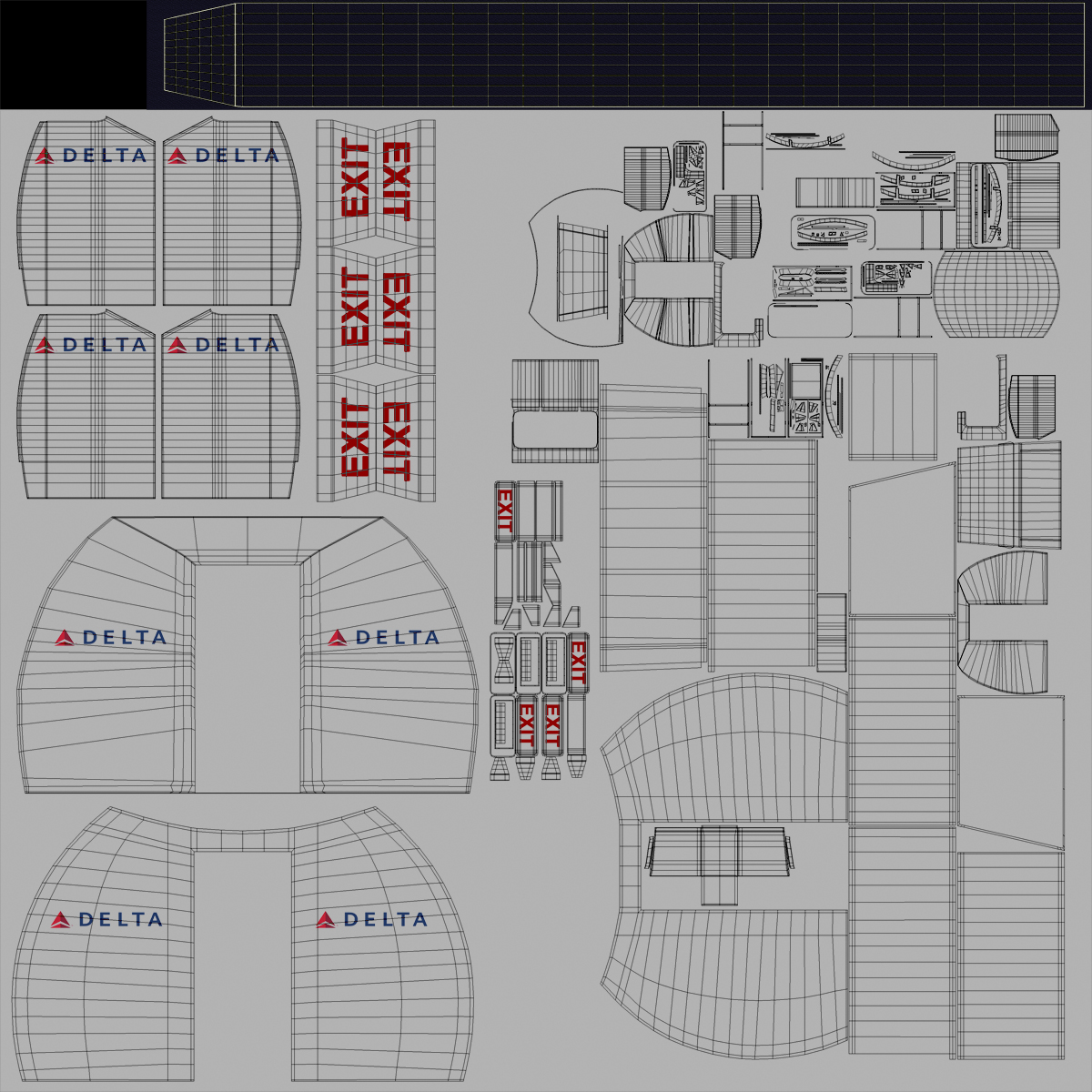 3D Boeing 737 900 ER Generic with Cabin Rigged model