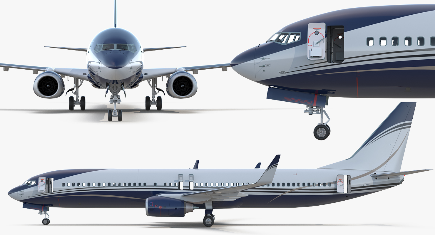 3D Boeing 737 900 ER Generic with Cabin Rigged model