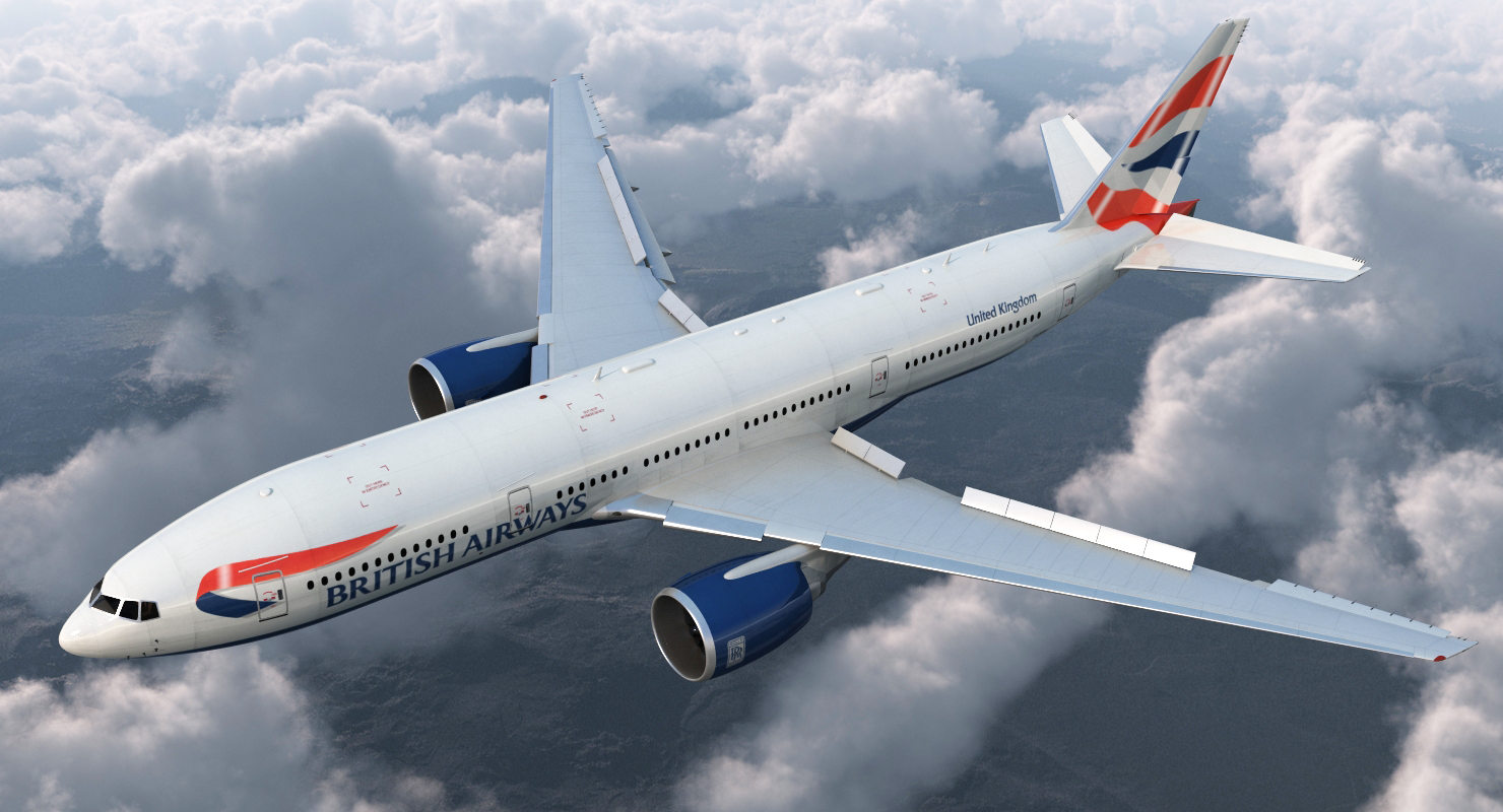 3D model Boeing 777 200 British Airways