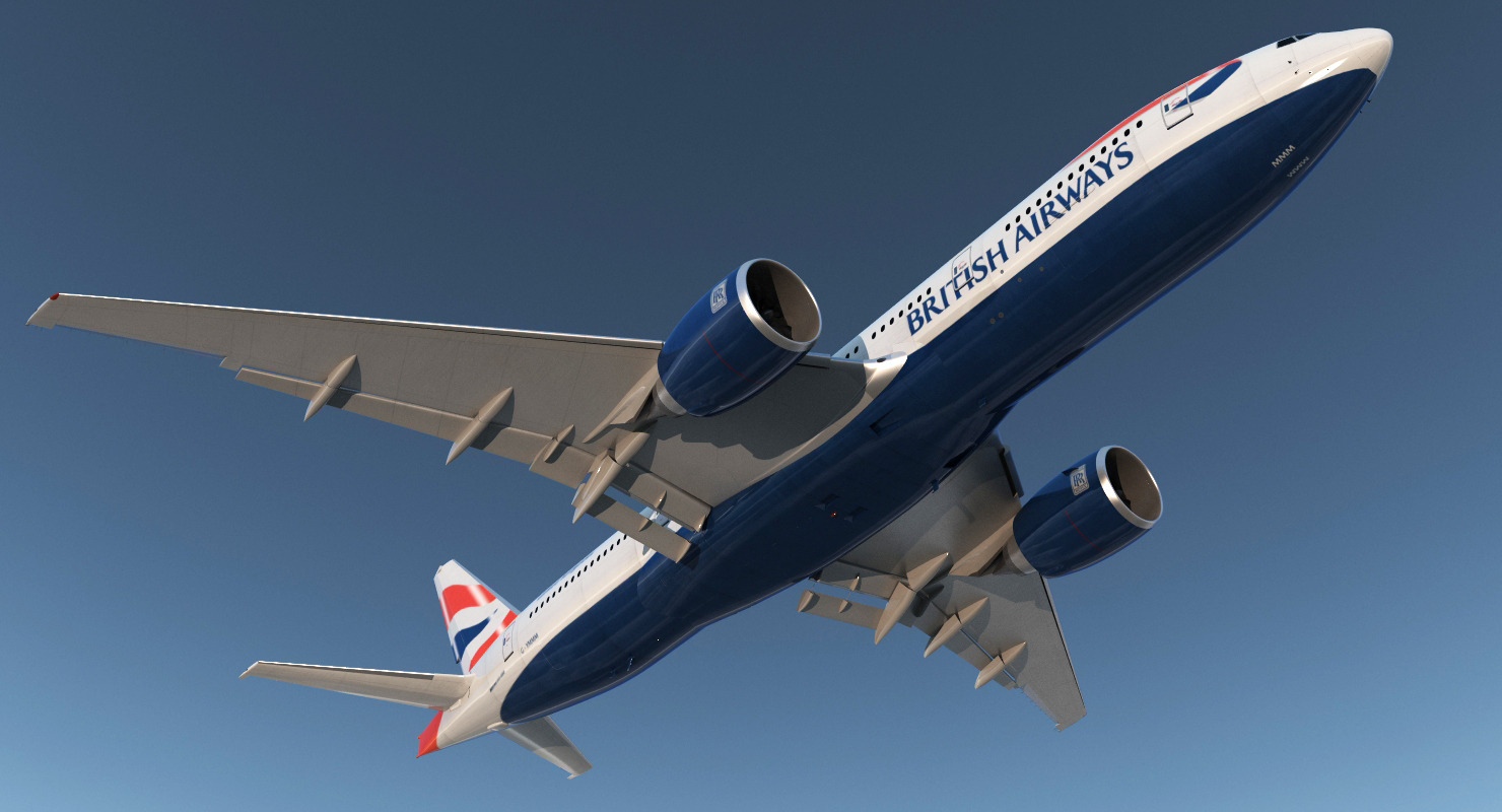 3D model Boeing 777 200 British Airways