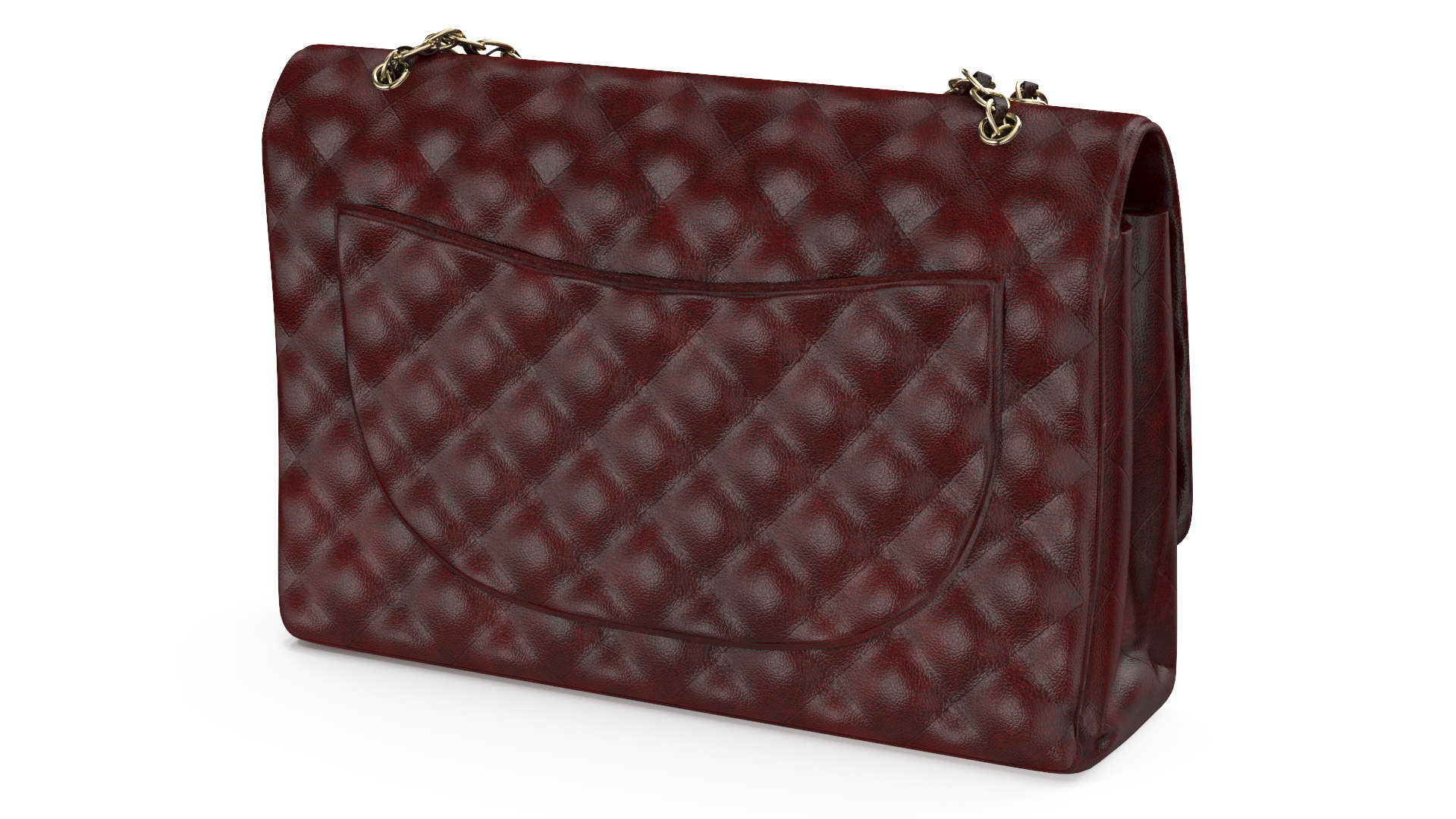 3D model Leather Double Flap Bag Classic Red