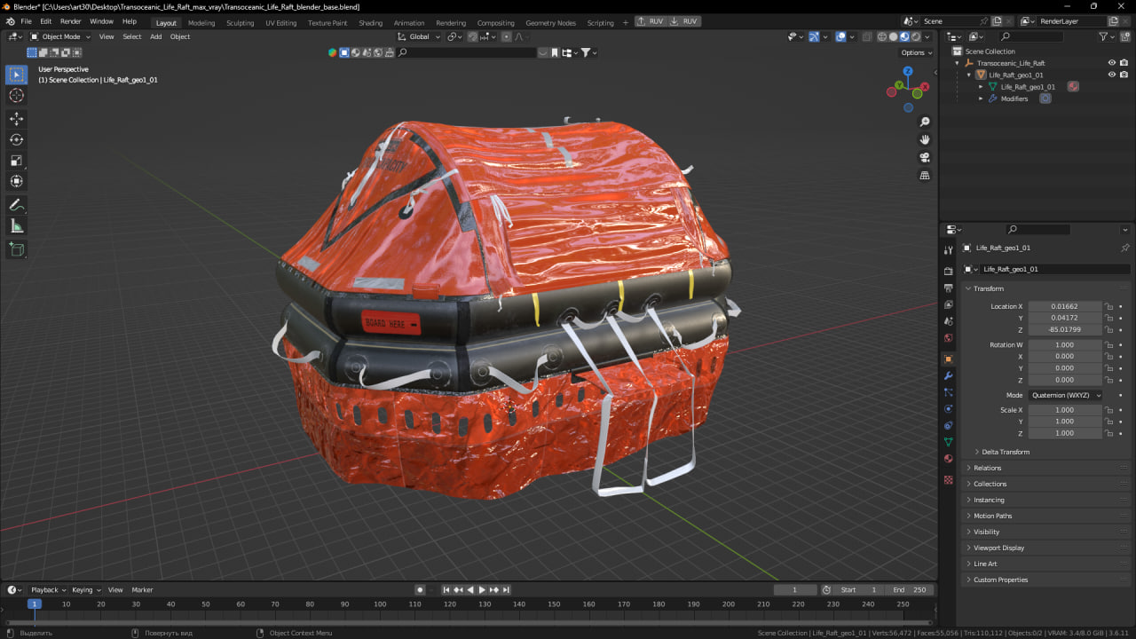 Transoceanic Life Raft 3D