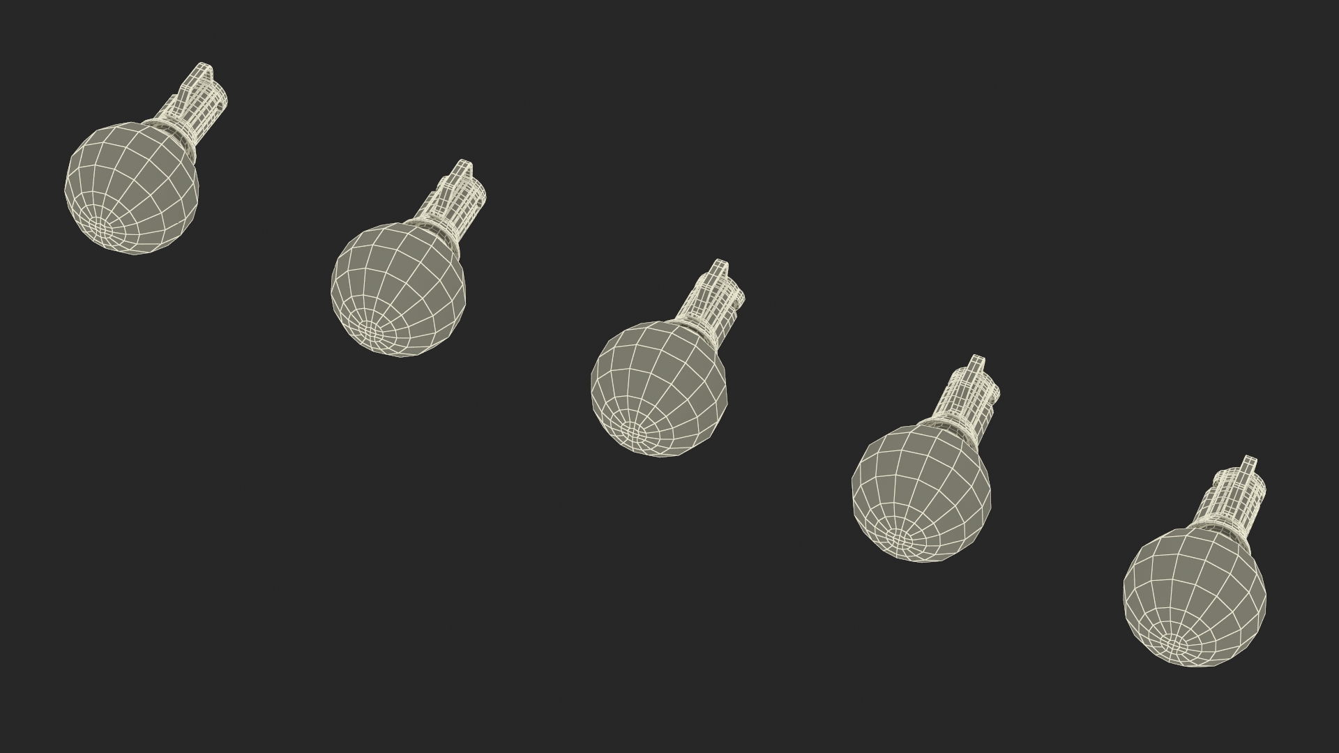 3D Colorful Outdoor Light Bulbs model
