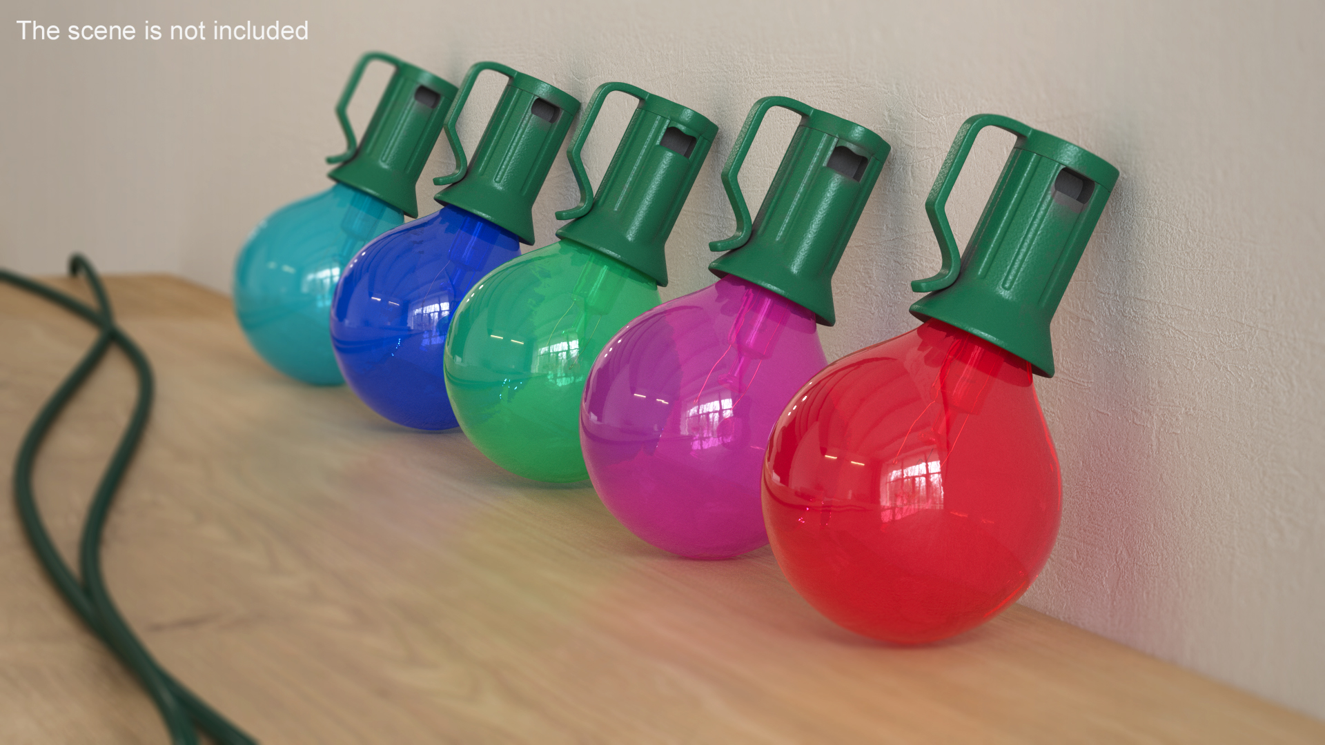 3D Colorful Outdoor Light Bulbs model