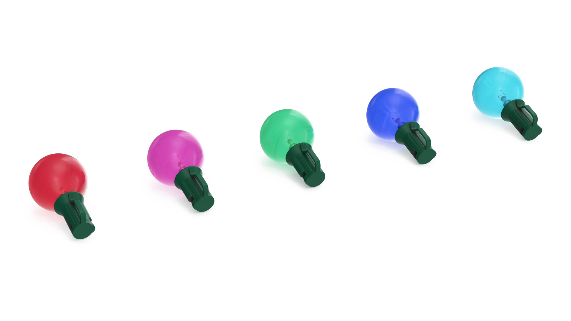 3D Colorful Outdoor Light Bulbs model