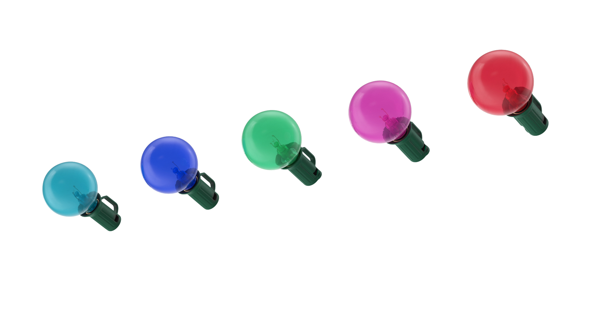 3D Colorful Outdoor Light Bulbs model