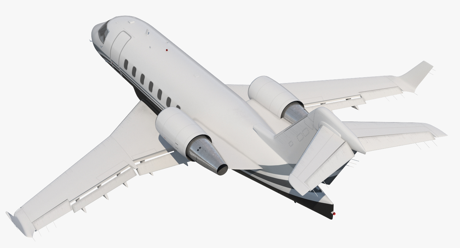 3D Business Jet Bombardier Challenger 604 Generic Rigged model