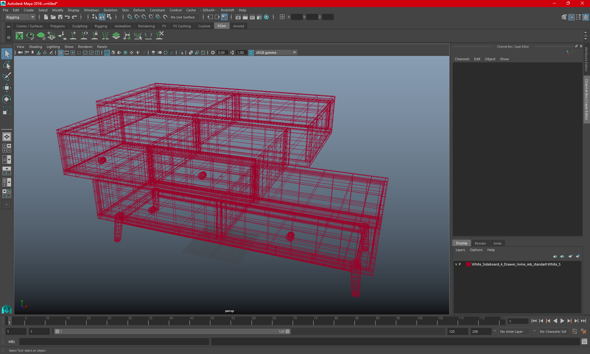 Sideboard Irvine Green 3D