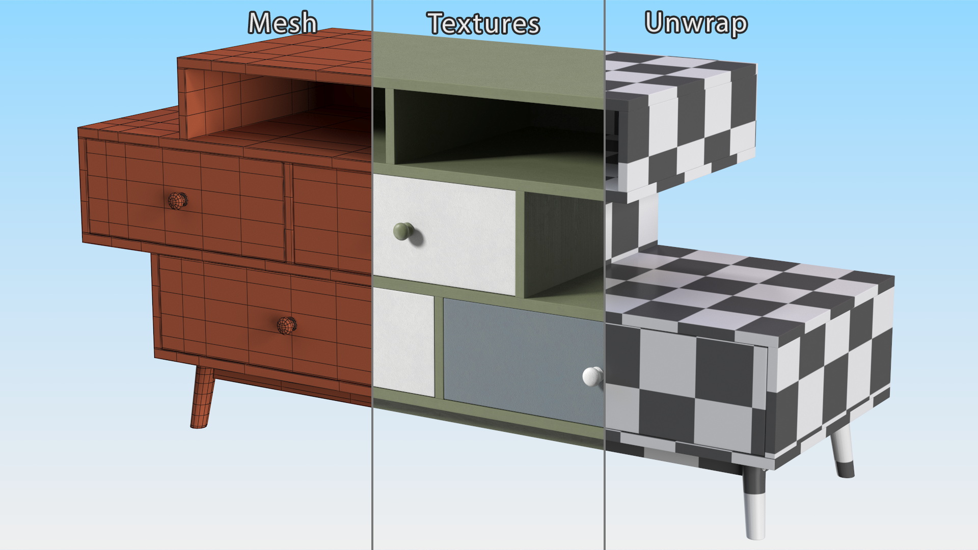 Sideboard Irvine Green 3D