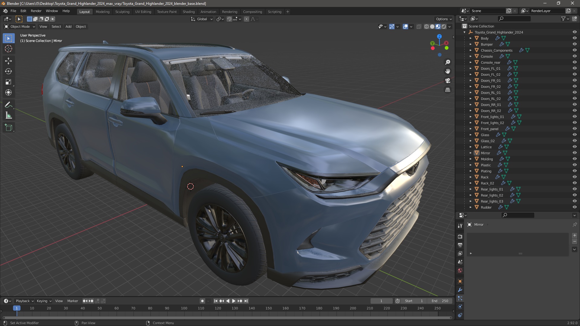 3D Toyota Grand Highlander 2024 model
