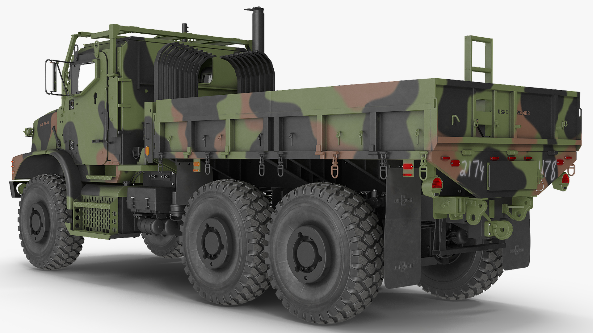 3D model Military Cargo Truck OshKosh MTVR MK23 Rigged