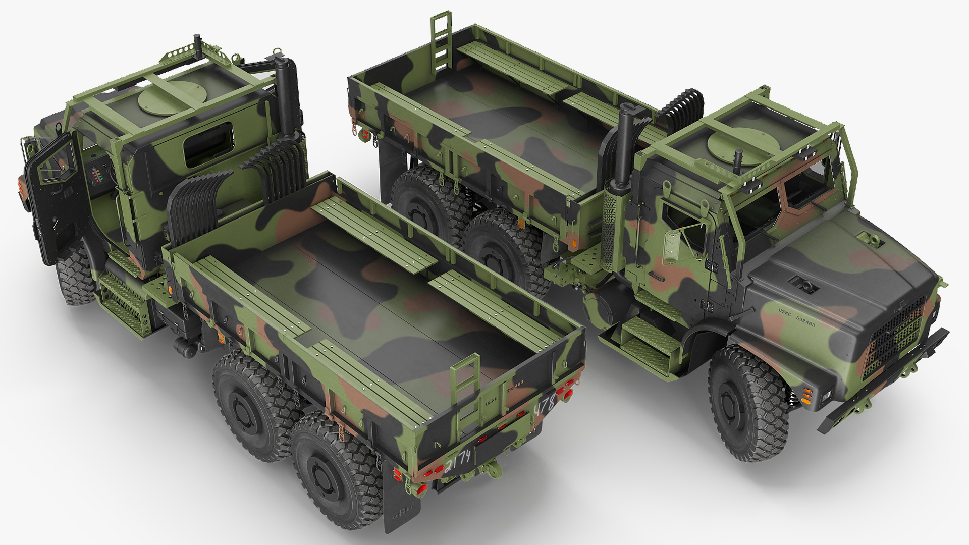 3D model Military Cargo Truck OshKosh MTVR MK23 Rigged