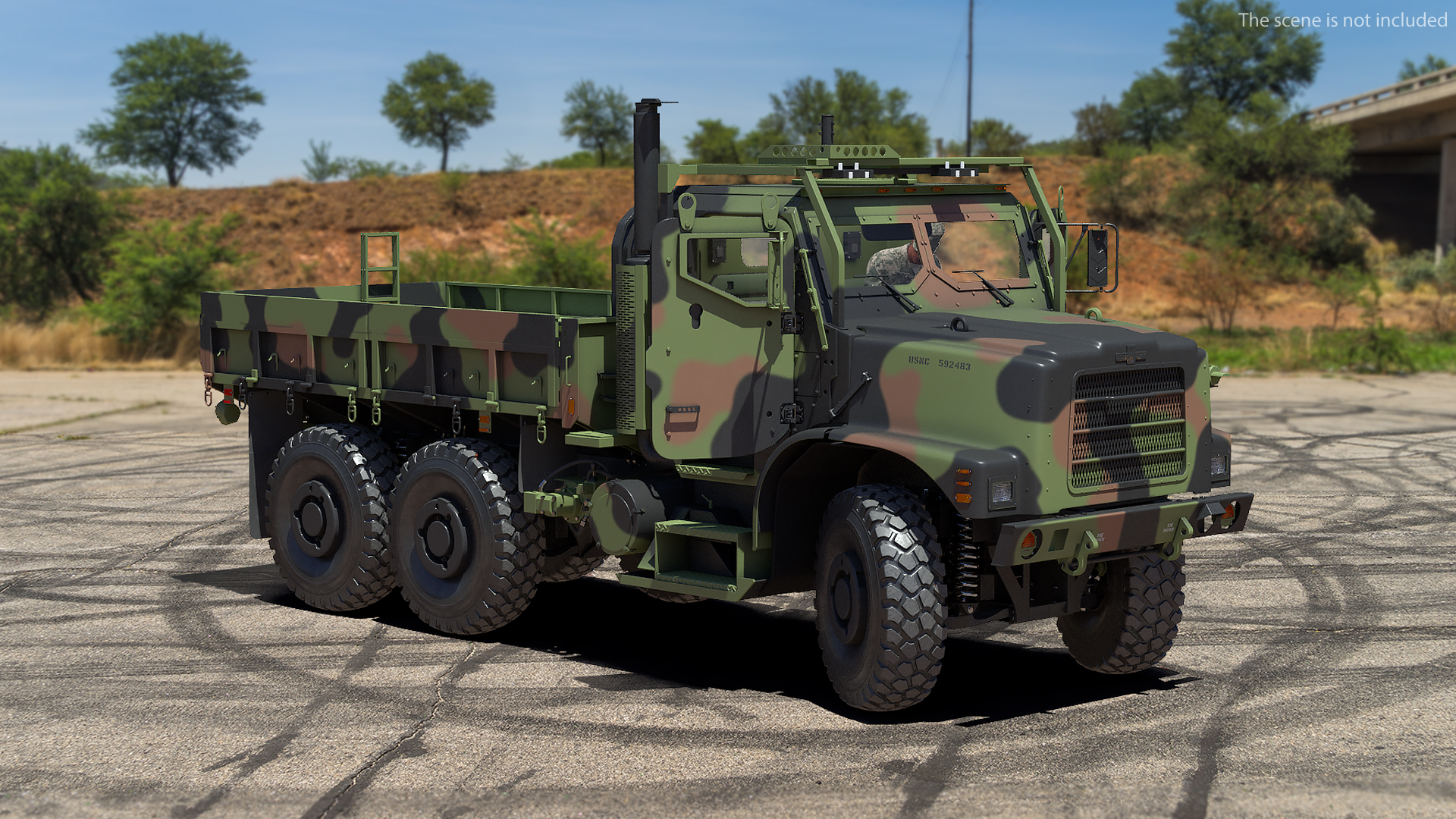 3D model Military Cargo Truck OshKosh MTVR MK23 Rigged
