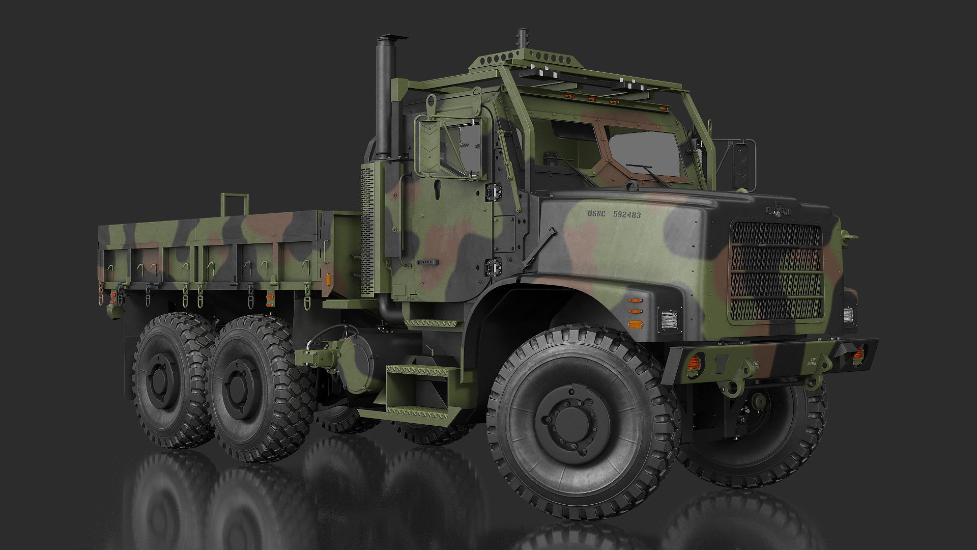 3D model Military Cargo Truck OshKosh MTVR MK23 Rigged